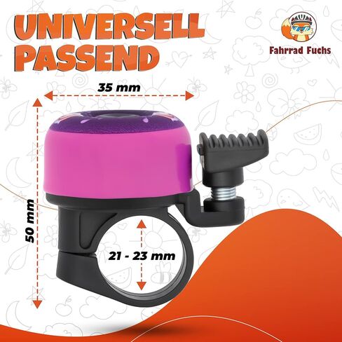 Bicycle Bell for Children - Pink with Unicorn - Bell Ideal for Children's Bike, Bicycle and Balance Bike - Great Designs for Girls and Boys in Saudi Arabia