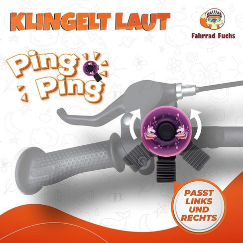 Bicycle Bell for Children - Pink with Unicorn - Bell Ideal for Children's Bike, Bicycle and Balance Bike - Great Designs for Girls and Boys in Saudi Arabia
