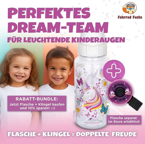 Bicycle Bell for Children - Pink with Unicorn - Bell Ideal for Children's Bike, Bicycle and Balance Bike - Great Designs for Girls and Boys in Saudi Arabia