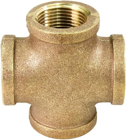 Suply Giant CSDS0034 3/4'' lead-free Four Way Brass Cross Fitting with Equally Sized Female Threaded Branches For 125 LB Applications, Easy to Install in Saudi Arabia