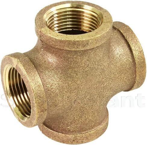 Suply Giant CSDS0034 3/4'' lead-free Four Way Brass Cross Fitting with Equally Sized Female Threaded Branches For 125 LB Applications, Easy to Install in Saudi Arabia