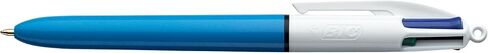 Bic 4 Colours Original Pens, Multi Coloured Pens All In One, Retractable Ballpoint Biro Pens, Green, Blue, Red, Black, 12 Pens Per Pack, 1 Pack in Kuwait
