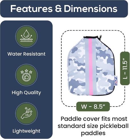 Pickleball Paddle Cover | Protective Paddle Cover with Fence Hook & Zippered Pocket for Accessories | Universal Size Pickleball Paddle Case | Stay in Style with our Paddle Cover in Saudi Arabia
