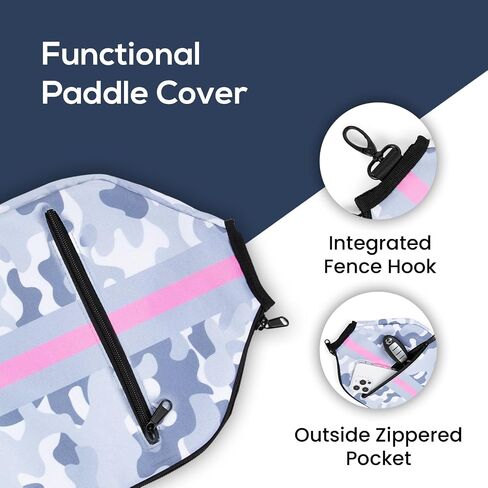Pickleball Paddle Cover | Protective Paddle Cover with Fence Hook & Zippered Pocket for Accessories | Universal Size Pickleball Paddle Case | Stay in Style with our Paddle Cover in Saudi Arabia