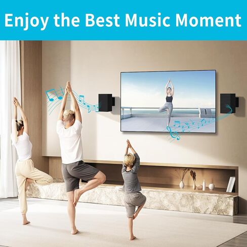 Universal Speaker Stand Height Adjustable Extend 33" to 42" - Speaker Stands Pair for Samsung, Vizio, Sony, Logitech and More Surround Sound Rear Speaker Stands with Speaker Wall Mount Holds to 12 Lbs in Saudi Arabia