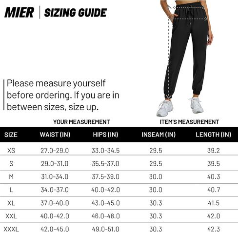 سراويل الركض النسائية خفيفة الوزن من MIER مع جيوب بسحاب للجري والمشي لمسافات طويلة والسفر برباط، سريعة الجفاف in Kuwait