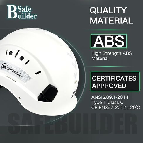 CR06 Construction Safety Helmet ABS Hard Hat Adjustable Ventilation System Hardhats Industrial Work Head Protection for Men Certified ANSI/ISEA Z89.1 in Kuwait