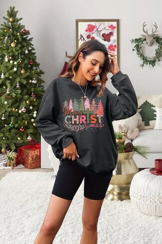 UNIQUEONE بلوزات عيد الميلاد للنساء بلوزات مسيحية: البلوزات شجرة عيد ميلاد سعيد عيد الميلاد عطلة البلوز الأعلى in Kuwait