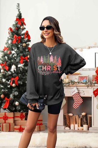 UNIQUEONE بلوزات عيد الميلاد للنساء بلوزات مسيحية: البلوزات شجرة عيد ميلاد سعيد عيد الميلاد عطلة البلوز الأعلى in Kuwait