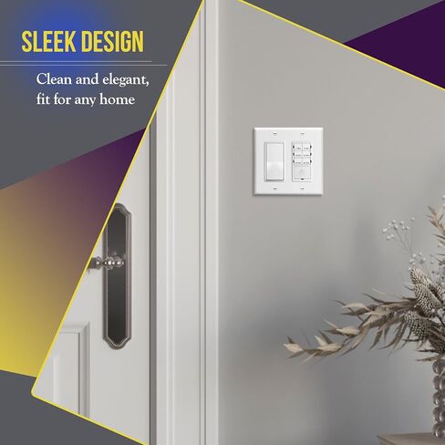ENERLITES Decorator Light Switch or Receptacle Outlet Wall Plate, Gloss Finish, Size 2-Gang 4.50" x 4.57", Unbreakable Polycarbonate Thermoplastic, UL Listed, 8832-W, White in Saudi Arabia
