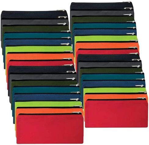 24 Pack Pencil Cases Bulk Bundle, Bulk Pencil Case Bags with Zipper for Kids, School, Offices in Saudi Arabia