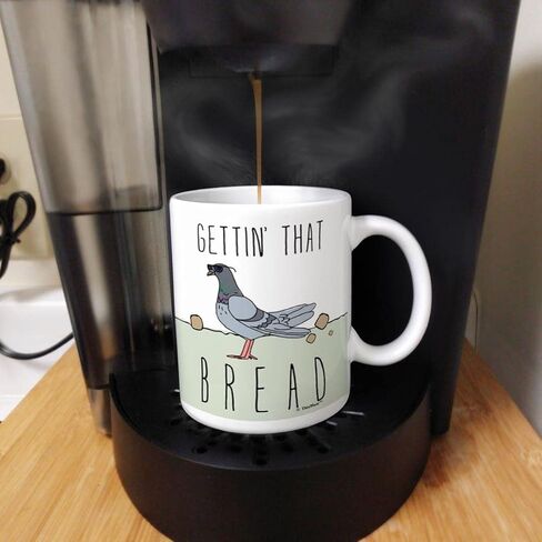 Funny Pigeon Mugs Gettin That Bread Punny Pigeon Mug Coworker Office Gifts Coffee Mug Tea Cup Multi in Kuwait