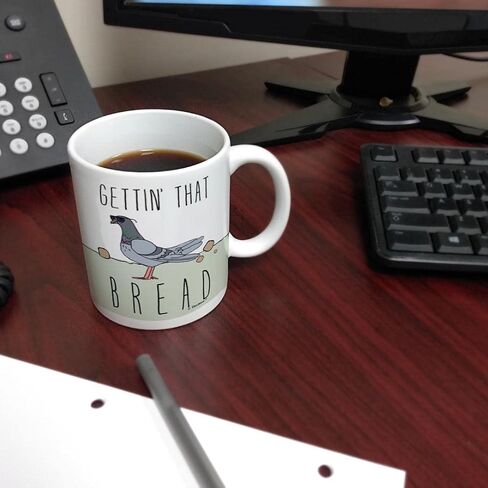 Funny Pigeon Mugs Gettin That Bread Punny Pigeon Mug Coworker Office Gifts Coffee Mug Tea Cup Multi in Kuwait