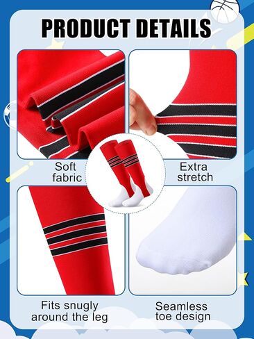 مجموعة مكونة من 8 أزواج من ركاب البيسبول تتضمن 4 أزواج من ركاب البيسبول و4 أزواج من جوارب البيسبول ذات البطانة الصحية، جوارب رياضية ذات أداء رياضي للكرة اللينة مخططة من أجل لعبة البيسبول للبالغين in Kuwait