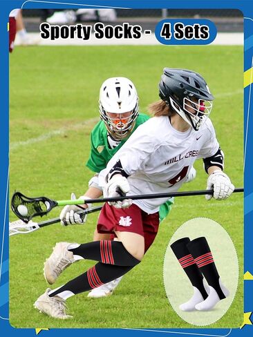 مجموعة مكونة من 8 أزواج من ركاب البيسبول تتضمن 4 أزواج من ركاب البيسبول و4 أزواج من جوارب البيسبول ذات البطانة الصحية، جوارب رياضية ذات أداء رياضي للكرة اللينة مخططة من أجل لعبة البيسبول للبالغين in Kuwait