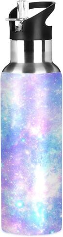زجاجة مياه رياضية من Galaxy Rainbow Star Tie Dye مع شفاطة، قارورة حرارية من الفولاذ المقاوم للصدأ معزولة بالفراغ، مقاومة للتسرب، زجاجة شرب خالية من البيسفينول A لصالة الألعاب الرياضية واللياقة البدنية والتخييم - 20 أونصة/600 مل in Kuwait