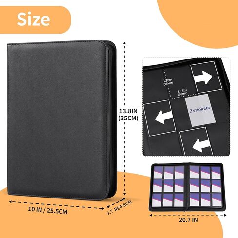 Trading Card Binder 4 Pocket,Card Collection Binder with 160 Side Loading Pockets,TCG Card Album Folder Fit for MTG,Yugioh & Baseball Football Sports Cards,Black in Saudi Arabia