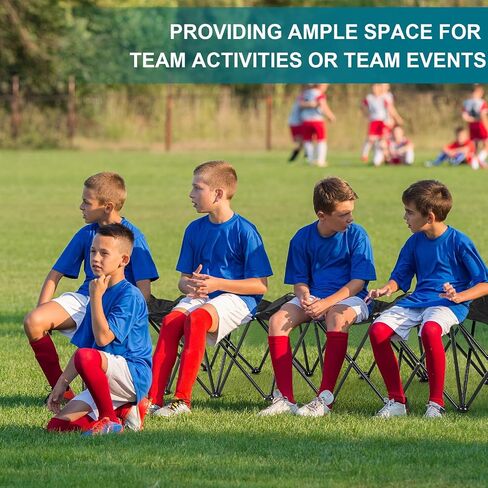 90 Inch Unfolded 6 Seater Sideline Bench Team Bench Collapsible Folding Bench Seat Sideline Chair Playing Field Bleachers for 6 Person Outdoor with Storage Bag (Black), No Assembly in Saudi Arabia