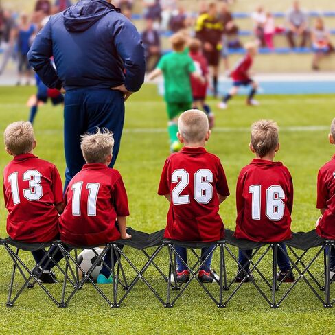 90 Inch Unfolded 6 Seater Sideline Bench Team Bench Collapsible Folding Bench Seat Sideline Chair Playing Field Bleachers for 6 Person Outdoor with Storage Bag (Black), No Assembly in Saudi Arabia