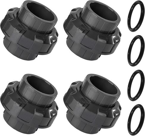 2Pcs PVC Union Pipe Fitting, 2 inch PVC Slip Union Coupling Adapter, PVC Union Coupling Fittings Set with Slip Socket Port Connection, PVC Union for Swimming Pools and Outdoor Plumbing Application in Saudi Arabia