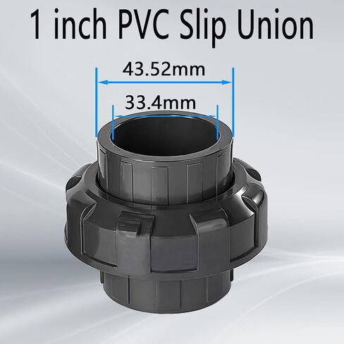2Pcs PVC Union Pipe Fitting, 2 inch PVC Slip Union Coupling Adapter, PVC Union Coupling Fittings Set with Slip Socket Port Connection, PVC Union for Swimming Pools and Outdoor Plumbing Application in Saudi Arabia