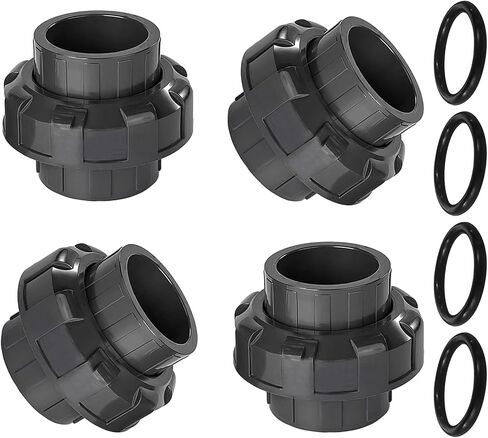 2Pcs PVC Union Pipe Fitting, 2 inch PVC Slip Union Coupling Adapter, PVC Union Coupling Fittings Set with Slip Socket Port Connection, PVC Union for Swimming Pools and Outdoor Plumbing Application in Saudi Arabia