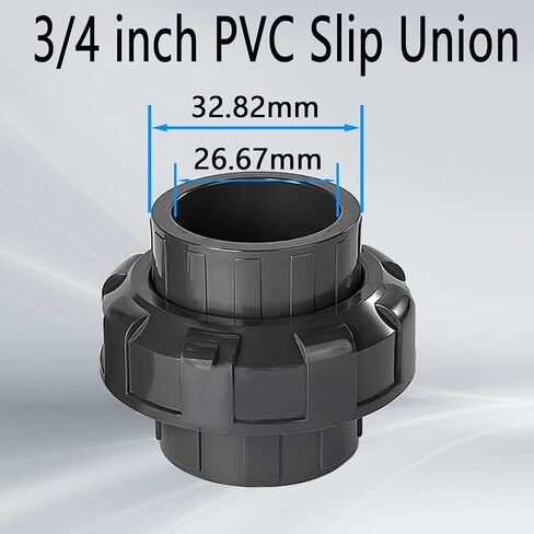 2Pcs PVC Union Pipe Fitting, 2 inch PVC Slip Union Coupling Adapter, PVC Union Coupling Fittings Set with Slip Socket Port Connection, PVC Union for Swimming Pools and Outdoor Plumbing Application in Saudi Arabia