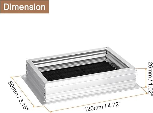 uxcell 2Pcs Cable Hole Cover 150mm x 70mm Aluminum Alloy Rectangle Desk Wire Cord Cable Grommets Hole Cover for Office PC Desk Cable Cord Organizer, Silver Tone in Saudi Arabia
