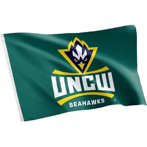 Desert Cactus University of North Carolina Wilmington Flag Seahawks UNCW Flag Banners 100% Polyester Indoor Outdoor 3x5 feet Flags (Style 1)