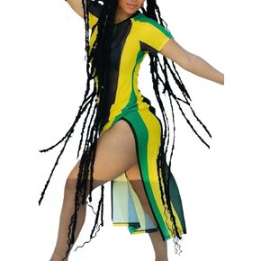 Women's Jamaican Style Dress Beach Cover-Up Lightweight and Breathable for Swimwear Vacation