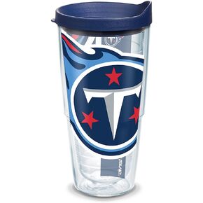 كوب Tervis NFL Tennessee Titans Colossal Tumbler مع غلاف وغطاء كحلي، 24oz، كلاسيكي