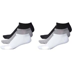 Womens Adidas Originals No Show Socks 6 Pair,Black/White/Grey,One Size