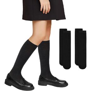 Zando Youth Soccer Socks School Knee High Tube Sport Socks Softball Baseball Socks for Kids Girls Boys 2 Pairs