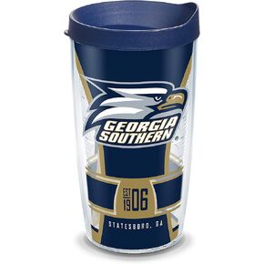 كوب Tervis مصنوع في الولايات المتحدة الأمريكية بجدار مزدوج من جامعة جورجيا الجنوبية GSU Eagles معزول يحافظ على المشروبات باردة وساخنة، 16oz، روحي