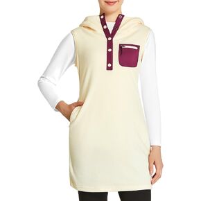 FitsT4 سترة رياضية نسائية من الصوف سترة بدون أكمام سترة سترة بأزرار حتى فستان حراري مع جيوب in Kuwait