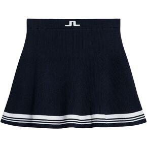 2023 J.Lindeberg Women Frida Stripe Knitted FW Golf Skirt JL Navy Medium