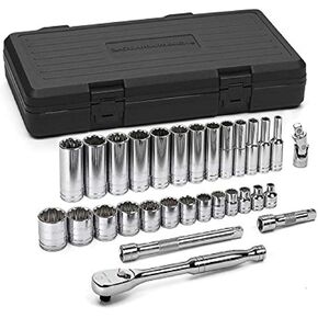 GEARWRENCH 30 Piece 3/8" Drive Mechanics Tool Set | 12 Point | Standard & Deep | SAE | 80568