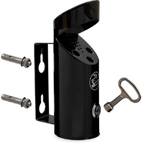 Outdoor Wall Mounted Cigarette Butt Receptacle (9 In, Black)
