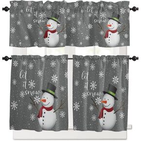 3 Piece Polyester Kitchen Curtains and Valances Set - Lemon Tier and Valance Window Curtains Set for Living Room Bedroom Bathroom, Cute Cats with Summer Yellow Lemons Flowers
