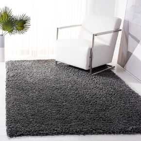 SAFAVIEH August Shag Collection Accent Rug - 4' x 6', Charcoal, Solid Design, Non-Shedding & Easy Care, 1.5-inch Thick Ideal for High Traffic Areas in Entryway, Living Room, Bedroom (AUG200H)