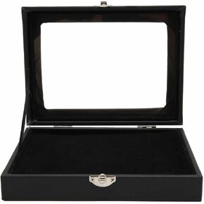 Large Capacity Pin Display Case, Transparent Cover, Dustproof Badge Storage Box, Shadow Box Frame Jewelry Storage Box with Lock Buckle for Pins, Military Medals, Badge Collection