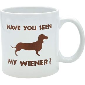 Island Dogs Giant Seen My Wiener Novelty Mug, 22 oz, White