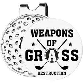 TSUYAWU Funny Golf Marker with Magnetic Hat Clip Weapons of Grass Destruction Golf Ball Marker Golf Novelty Gift Golf Accessories Gifts for Golfer Women Men Golf Lovers
