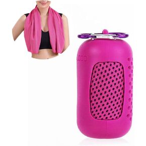 Cooling Towel with Silicone Storage Bag, Soft Breathable Chilly Towel Yoga Towels for Sport, Running, Gym, Workout, Camping, Fitness Ice Towel, Microfiber Sport Towel for Quick Cool Down Rose Red
