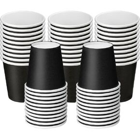 4 Oz 50 Packs Small Disposable Bathroom Mouthwash Cups Bathroom Paper Cups Espresso Paper Cups Small Paper Cups for Snack Bathroom Espresso Perfect for Home Condos Rvs Campers（Black）