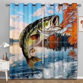 LUVIVIHOME Rustic Cabin Blackout Curtains, Deer Moose Black Bear Curtains for Bedroom, Forest Animal Wildlife Mallard Duck Country Farmhouse Hunting Room Decor Window Curtains 2 Panel Sets, 52x84 Inch