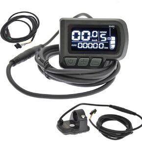 Electric Bicycle LCD Display Meter, 24V 36V 48V EN06 Display Bike Speed Meter with 5 Pin Waterproof Plug for Electric Bike Scooter Accessories