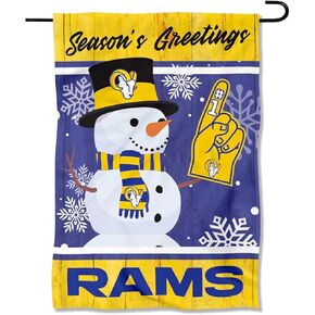 Los Angeles Rams Holiday Winter Snow Garden Flag Double Sided Banner