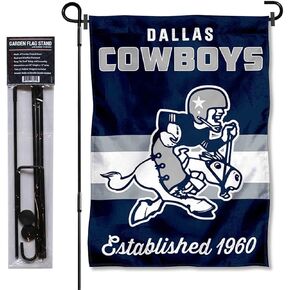 WinCraft Dallas Cowboys Throwback Retro Vintage Garden Flag and Flagpole Mount