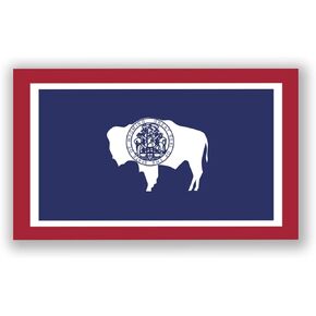 2-Pack Wyoming State Flag Decal Stickers | Official Flag of Wyoming Stickers | 5-Inches by 3-Inches | Premium Quality Vinyl | PD356